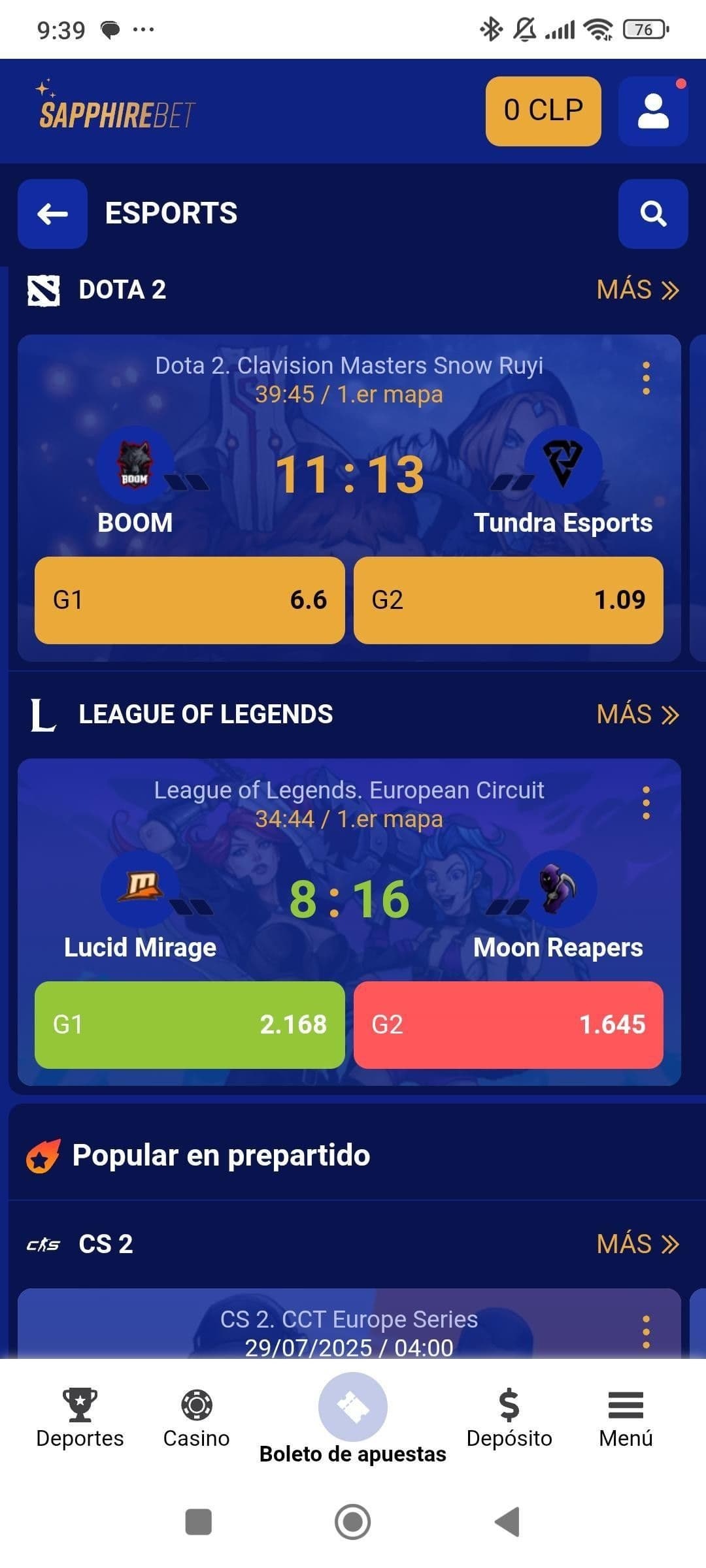 Análisis de apuestas de esports de SapphireBet