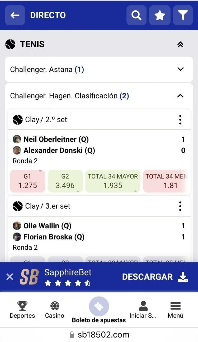 Apuestas y streaming en vivo sapphirebet