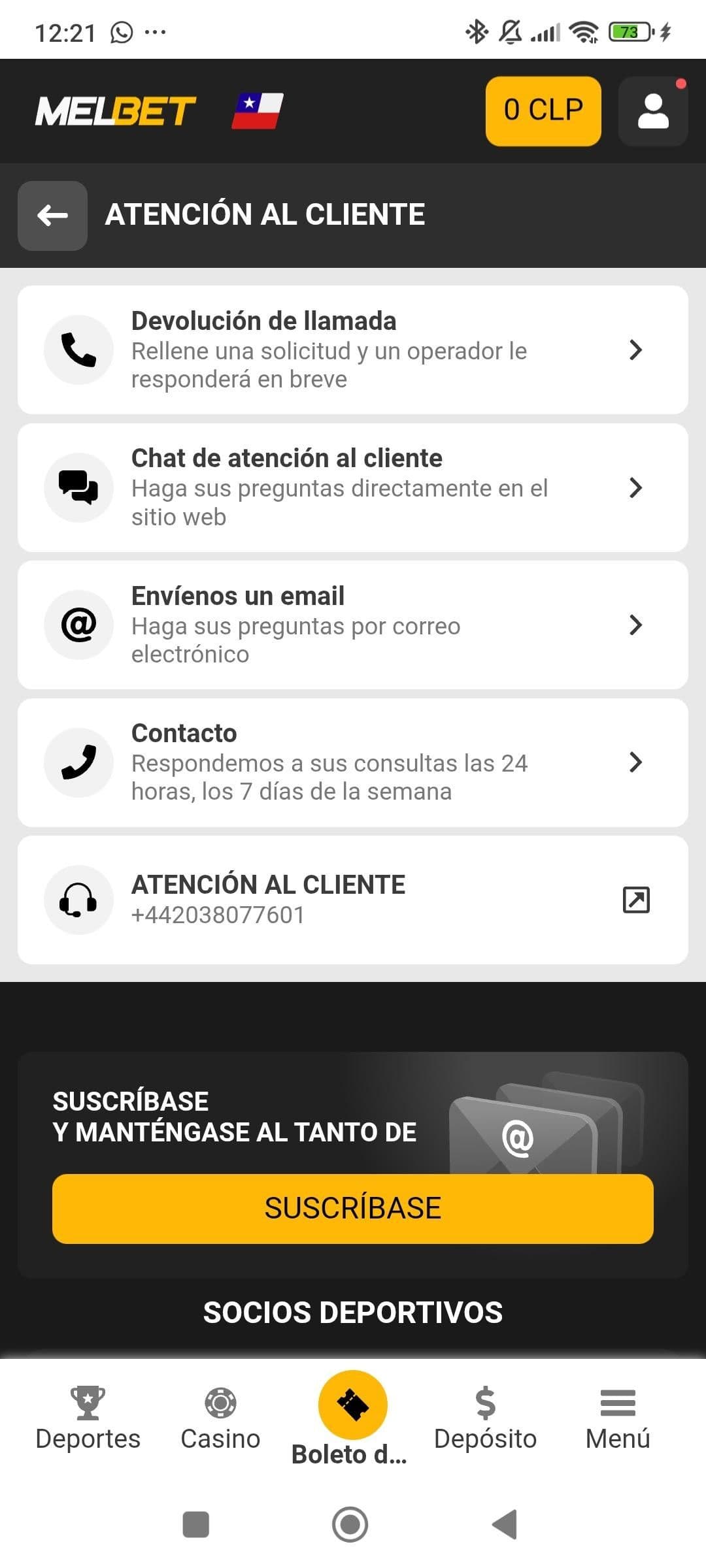 Melbet Atención al cliente
