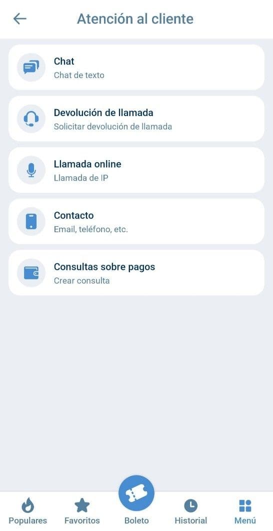 Atención al cliente