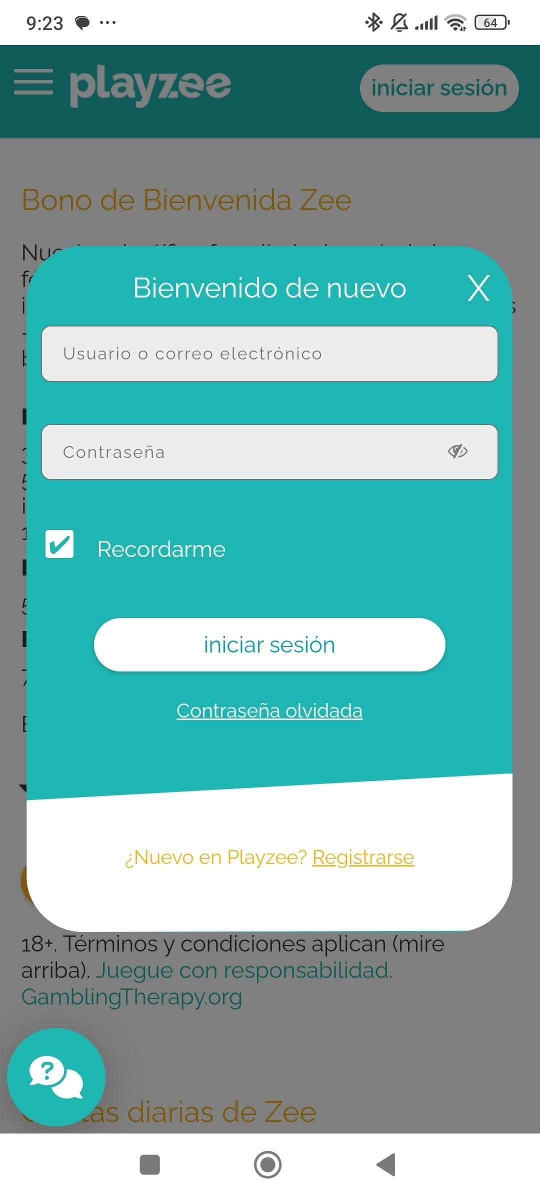 Inicia sesión en tu cuenta de Playzee 