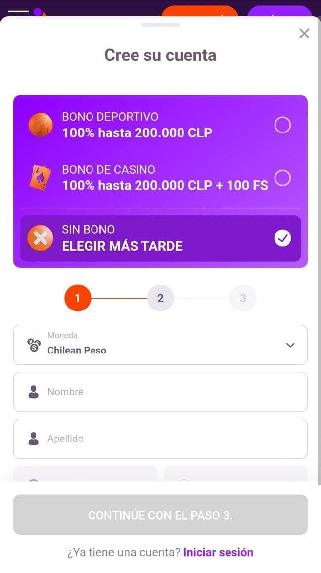 Guía de registro de Tonybet