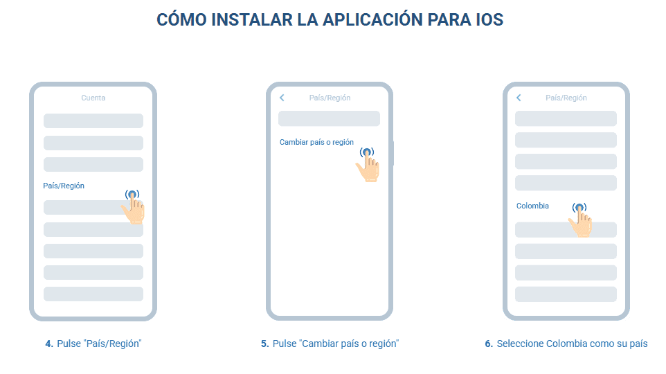 Pulsa “País Región” y selecciona Chile.png