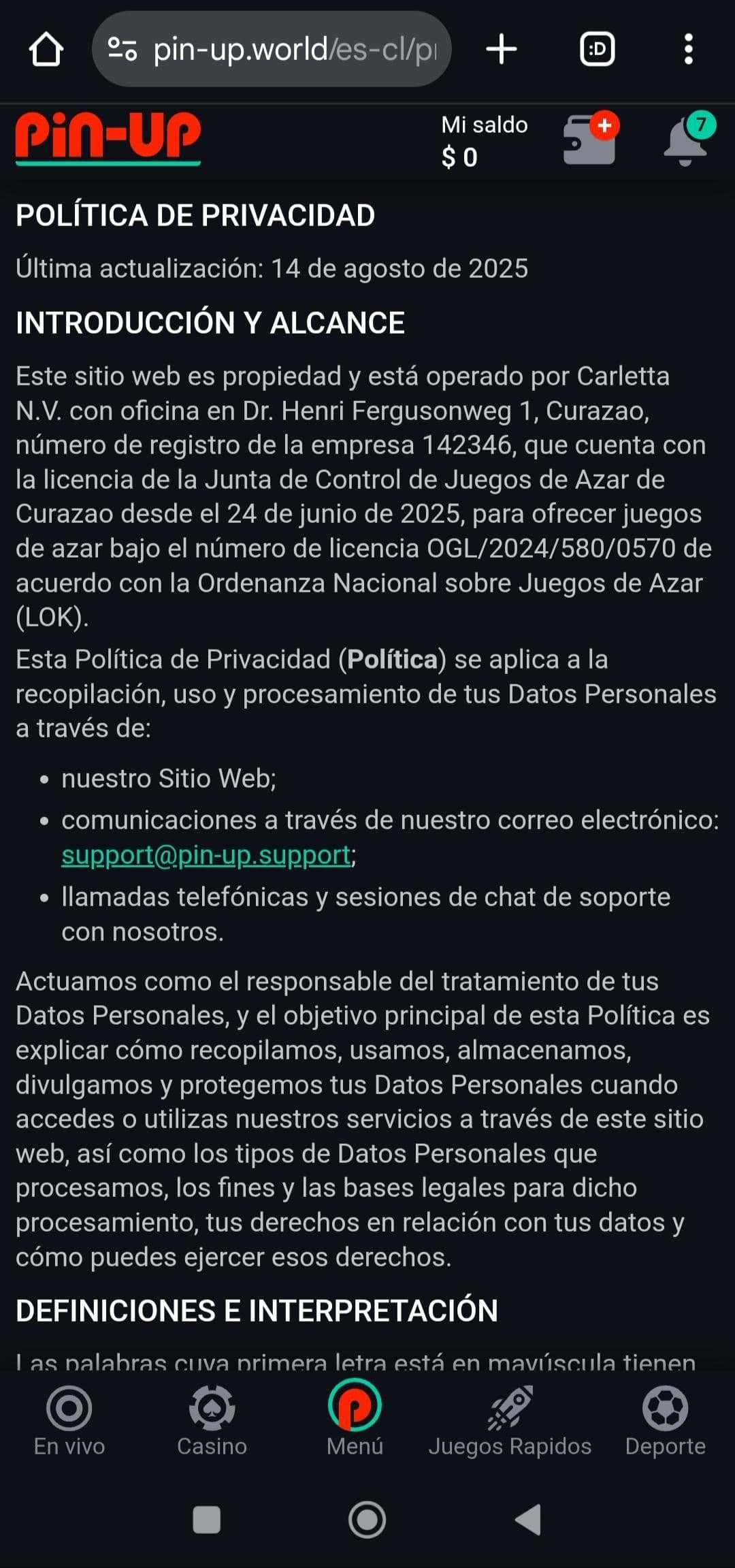Cómo hacer una reclamación formal en Pin-up desde Chile.jpg