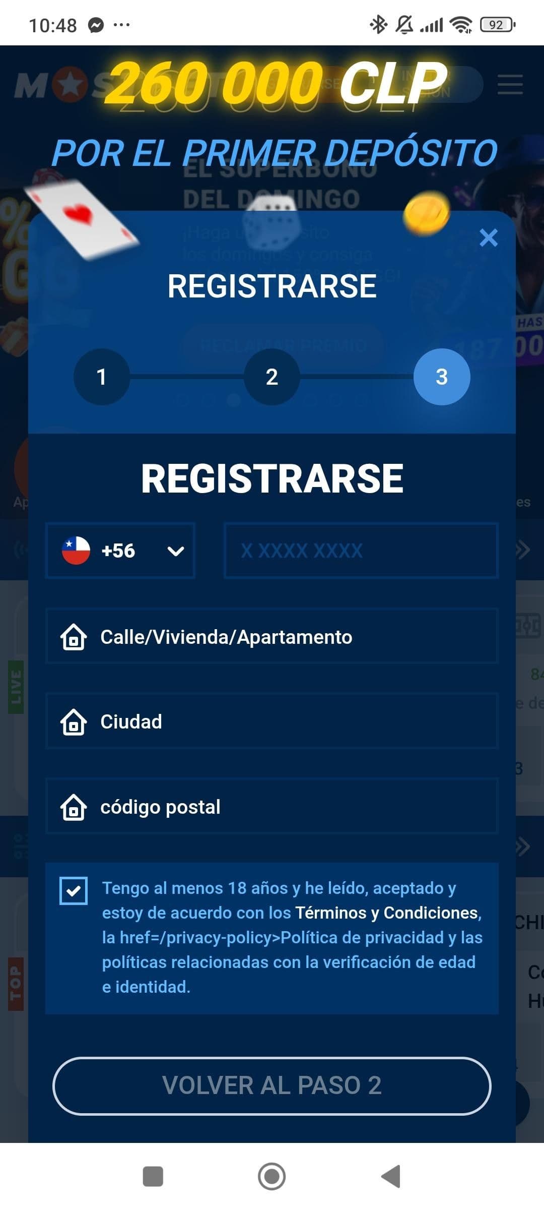 Guía de registro de Mostbet