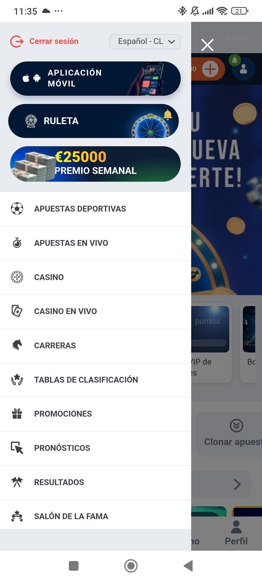 Presiona en ‘Aplicación móvil’ y luego en ‘Descargar aplicación’