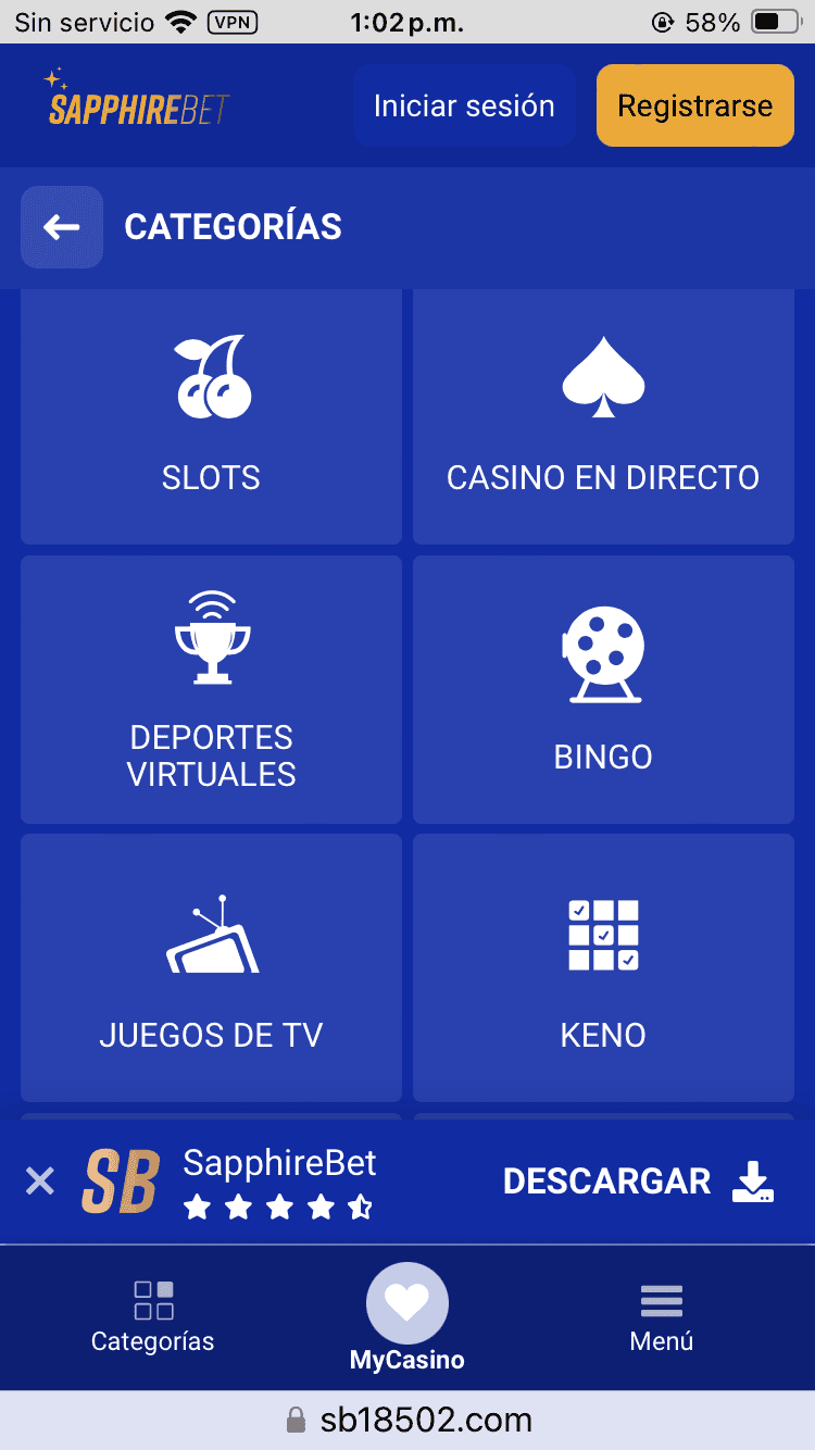 Reseña del casino SapphireBet